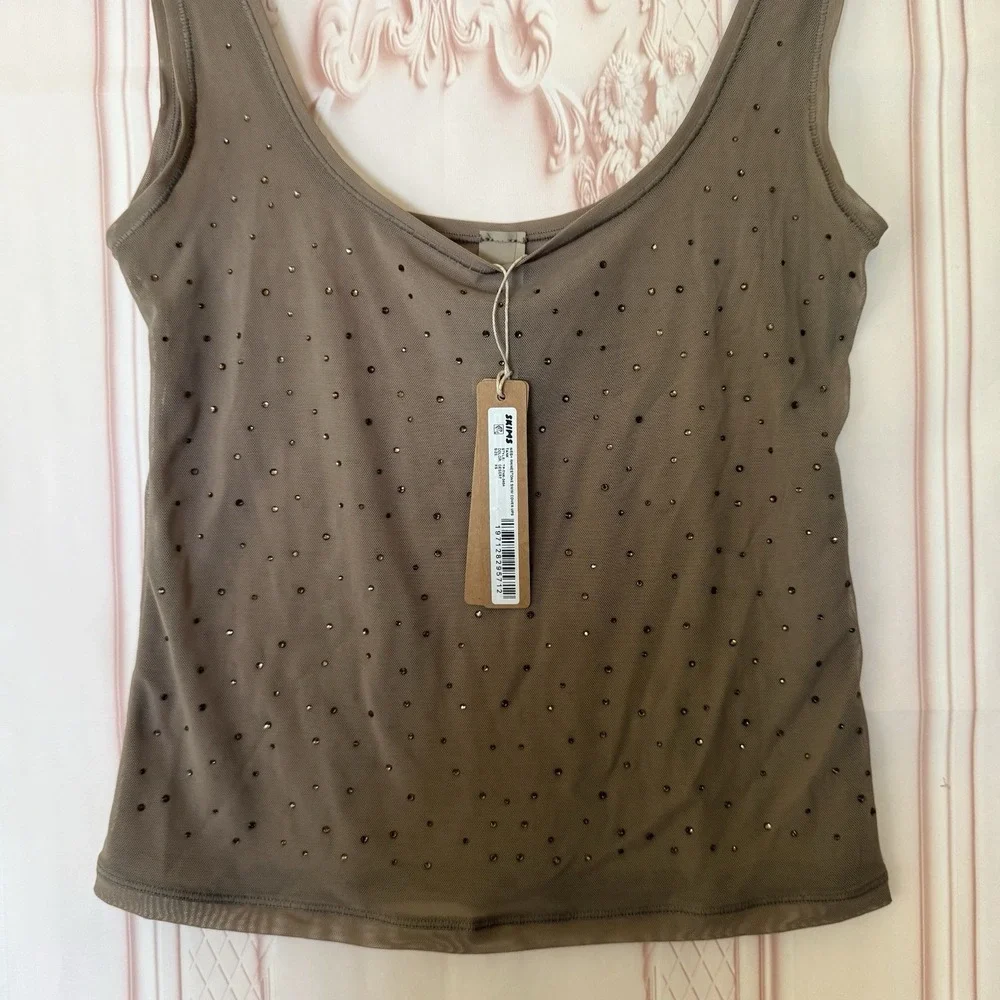 Skims Mesh Rhinestone Swim Cover Ups Tank In Desert Size XS NWT